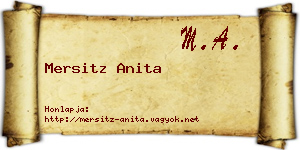 Mersitz Anita névjegykártya