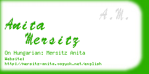 anita mersitz business card